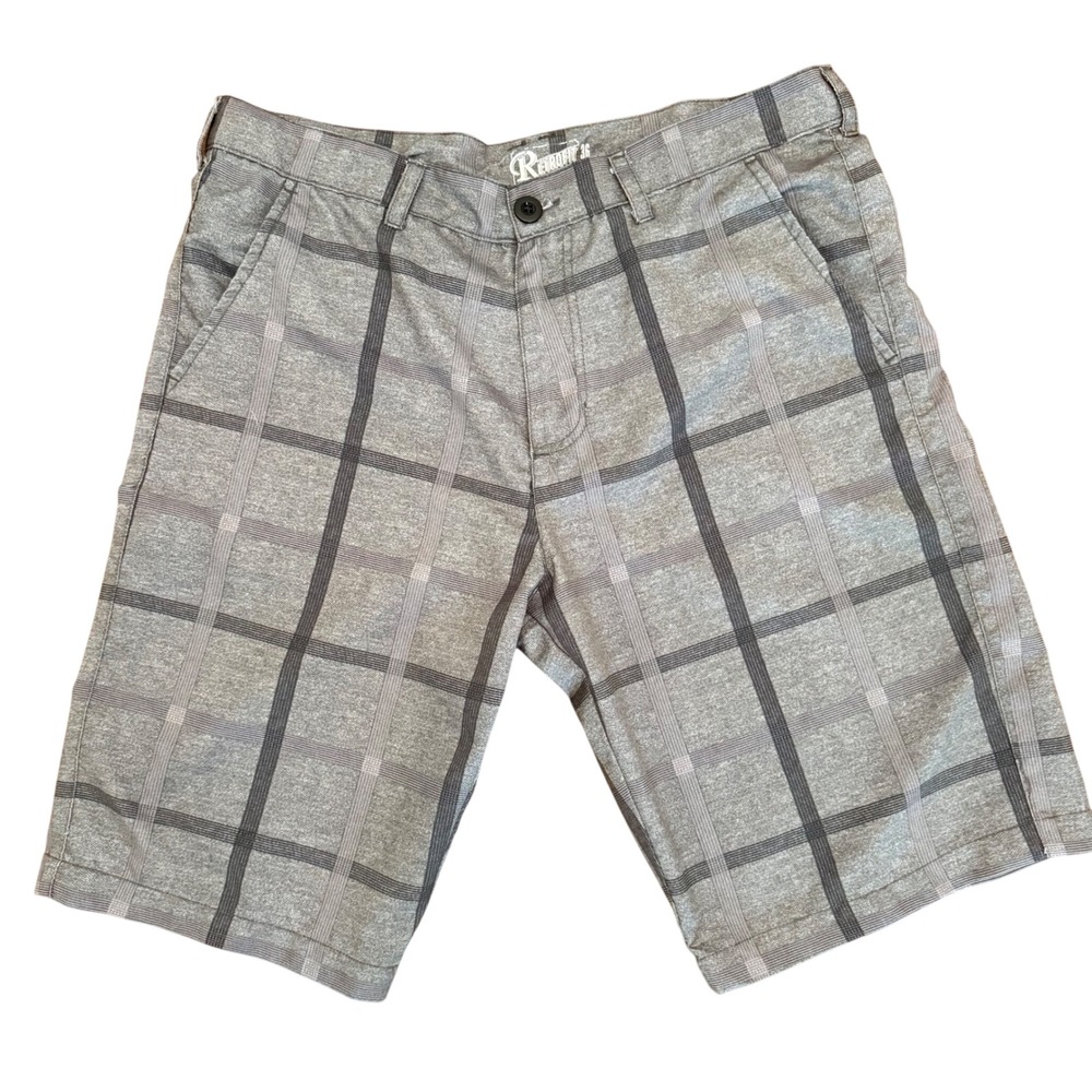 Retrofit Mens Plaid Board Shorts Size 36 Gray Surf Skate Longboard Swim Shorts